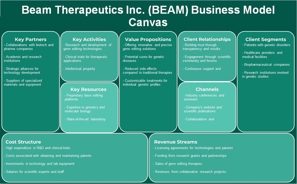 Beam Therapeutics Inc. (Beam): Canvas de modelo de negócios