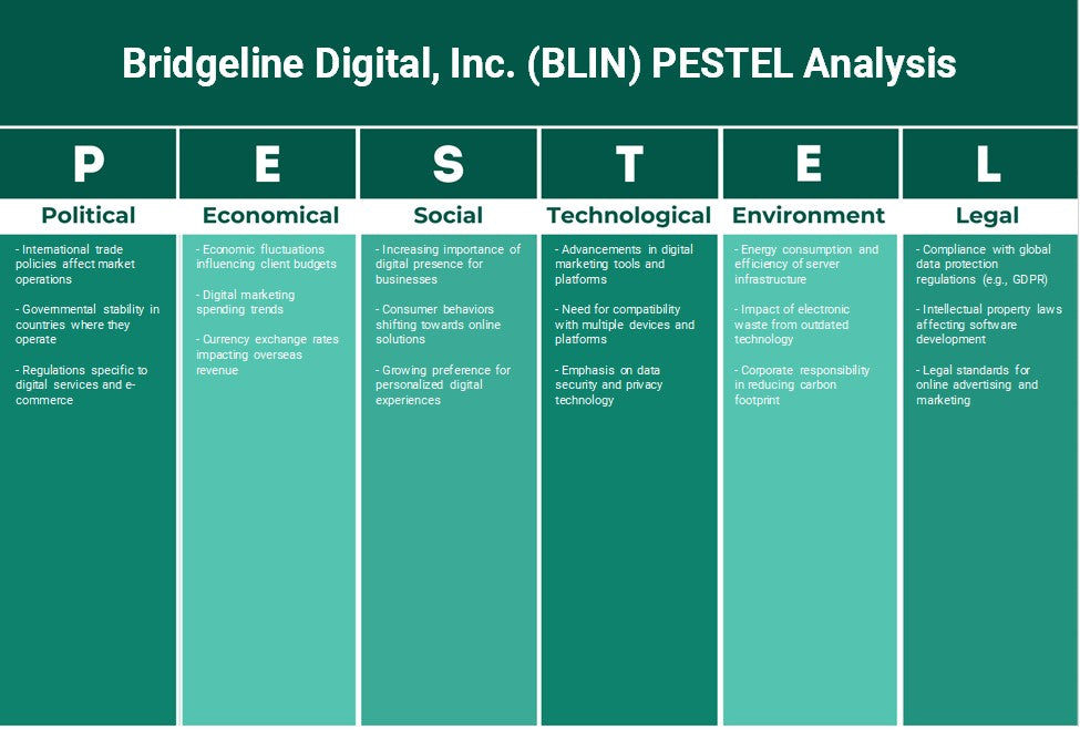 Bridgeline Digital, Inc. (BLIN): تحليل PESTEL