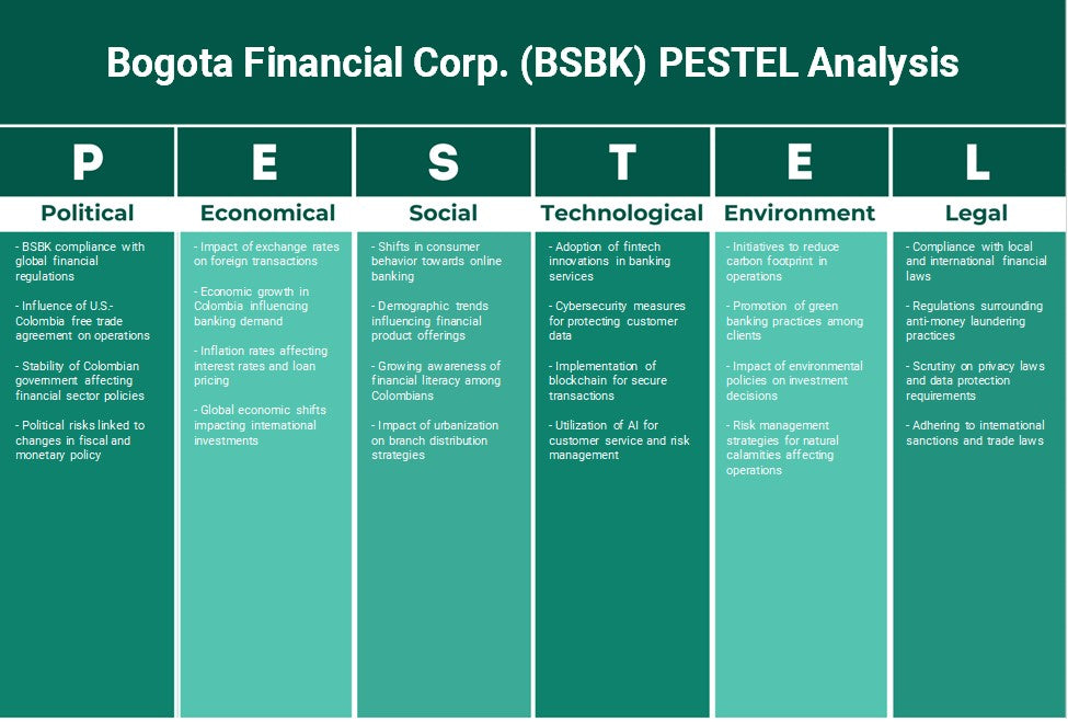 شركة بوغوتا المالية (BSBK): تحليل PESTEL