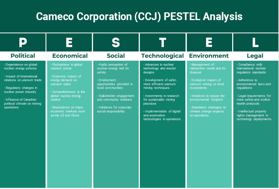 Cameco Corporation (CCJ): Análisis de Pestel