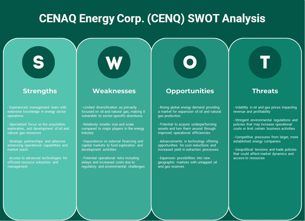 شركة CENAQ للطاقة (CENQ): تحليل SWOT