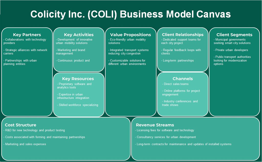 Colicity Inc. (COLI): Canvas de modelo de negocio