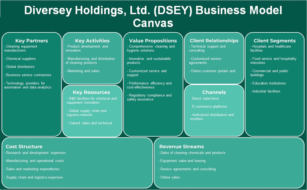 Diversey Holdings, Ltd. (DSEY): Modelo de negocios Canvas