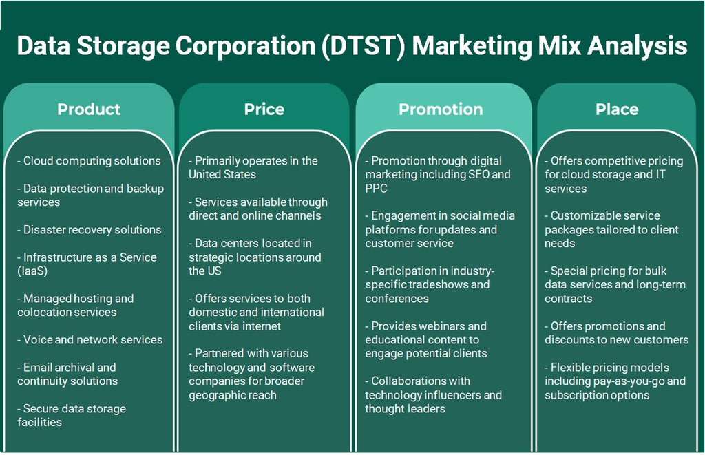 Data Storage Corporation (DTST): análise de mix de marketing