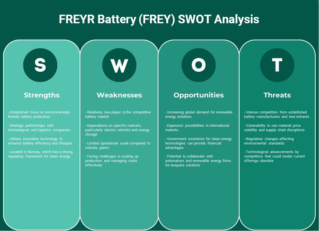 Freyr Battery (Frey): analyse SWOT