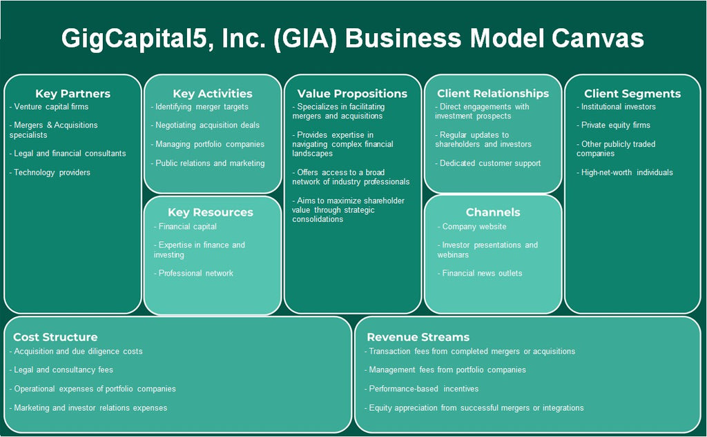 GigCapital5, Inc. (GIA): Canvas de modelo de negócios