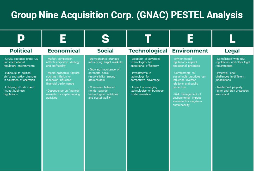 Grupo Nine Adquisition Corp. (GNAC): Análisis de Pestel
