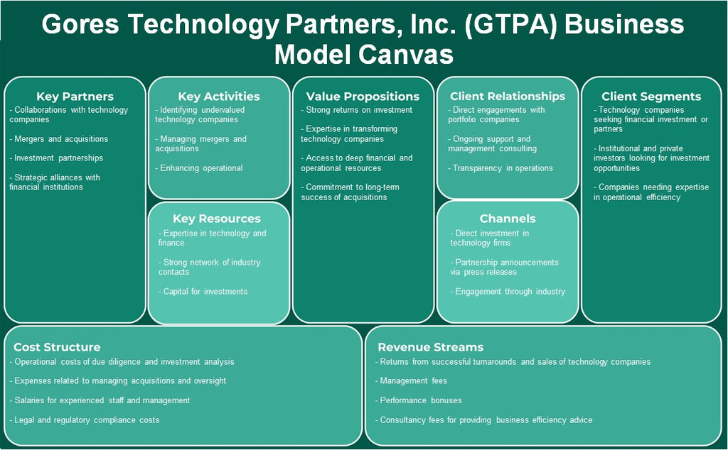 Gores Technology Partners, Inc. (GTPA): Canvas de modelo de negócios