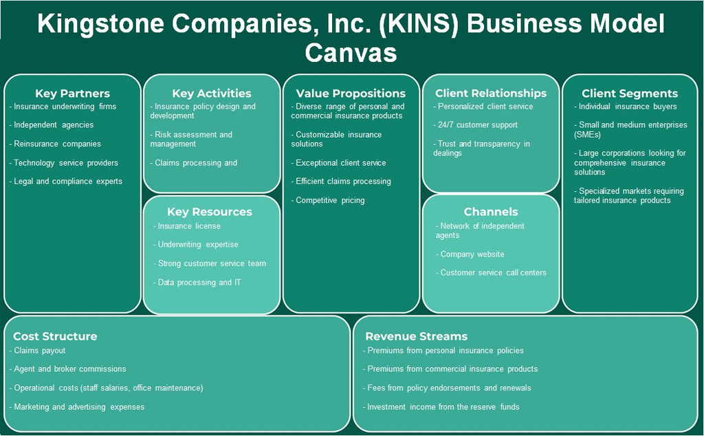 شركات كينغستون (KINS): نموذج الأعمال التجارية