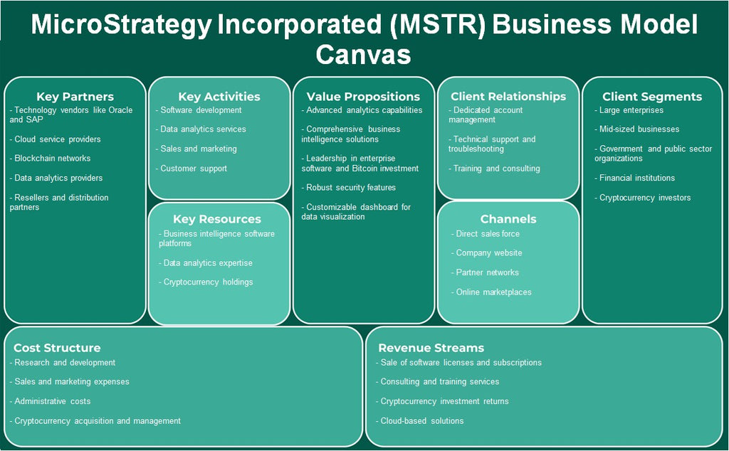 MicroStrategy Incorporated (MSTR): Modelo de negocios Canvas