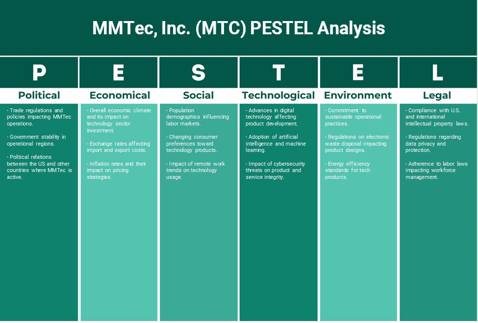 MMTec, Inc. (MTC): تحليل PESTEL
