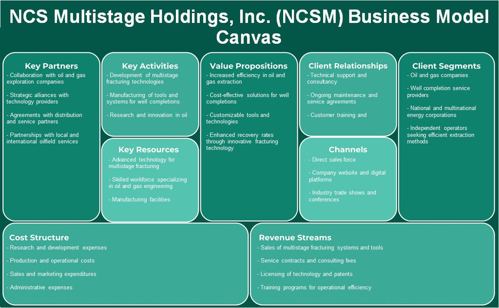 NCS Multistage Holdings, Inc. (NCSM): Canvas de modelo de negócios