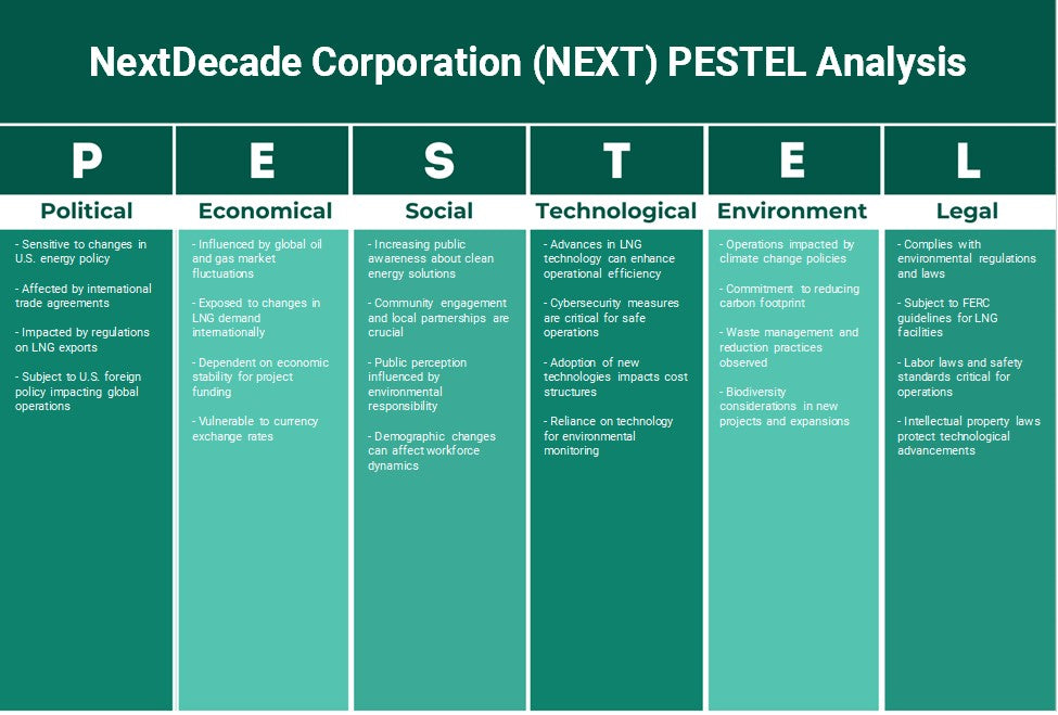 شركة NextDecade (NEXT): تحليل PESTEL