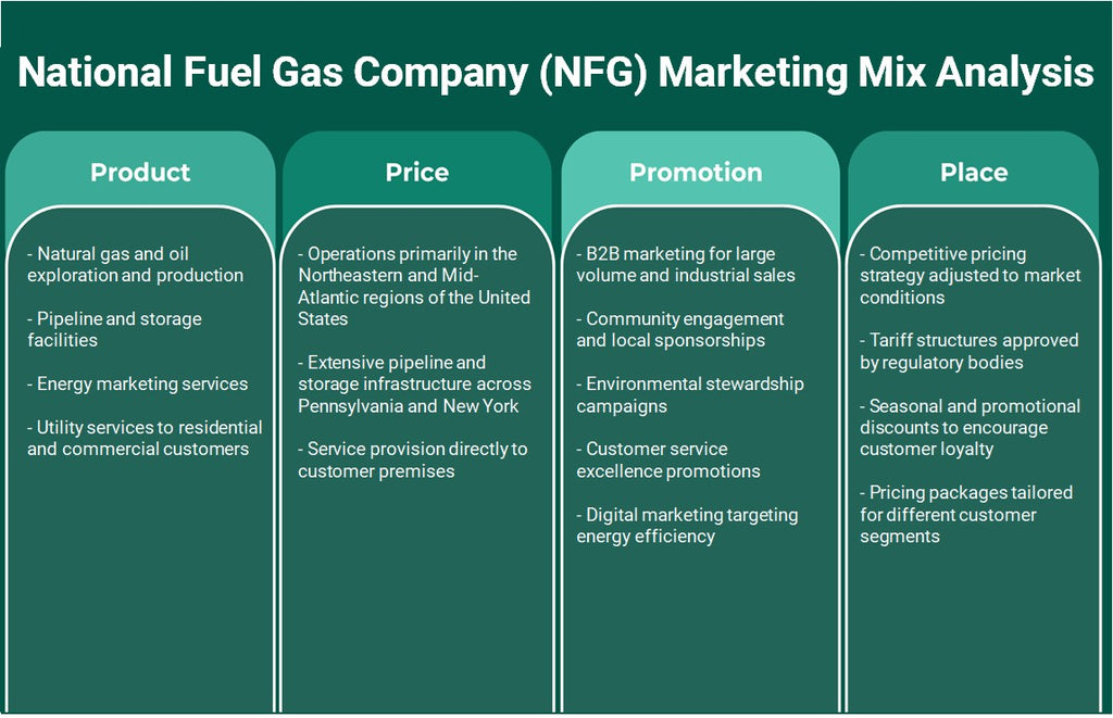 الشركة الوطنية لغاز الوقود (NFG): تحليل المزيج التسويقي