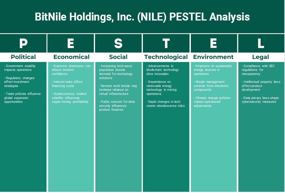 Bitnile Holdings, Inc. (Nilo): Análisis de Pestel