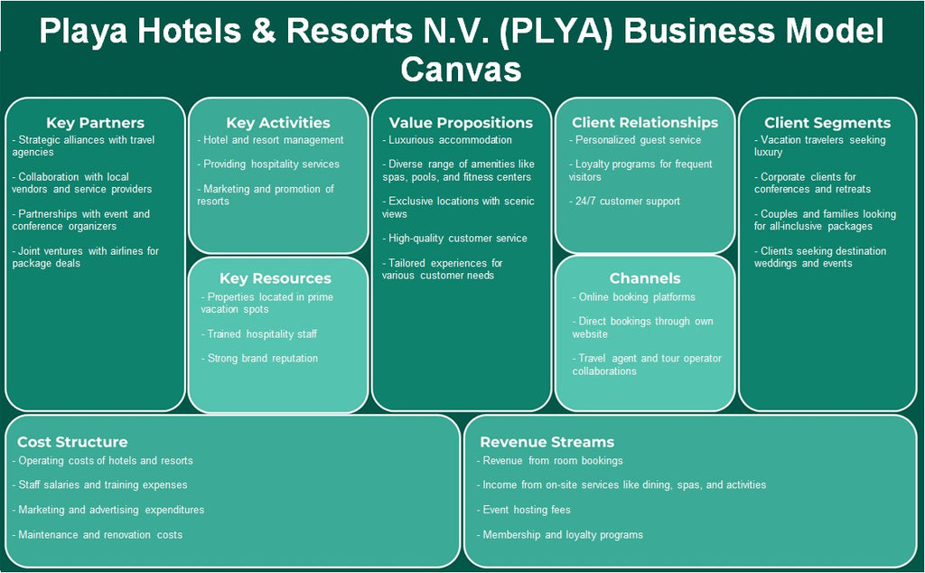 Playa Hotels & Resorts N.V. (Plya): Canvas de modelo de negócios
