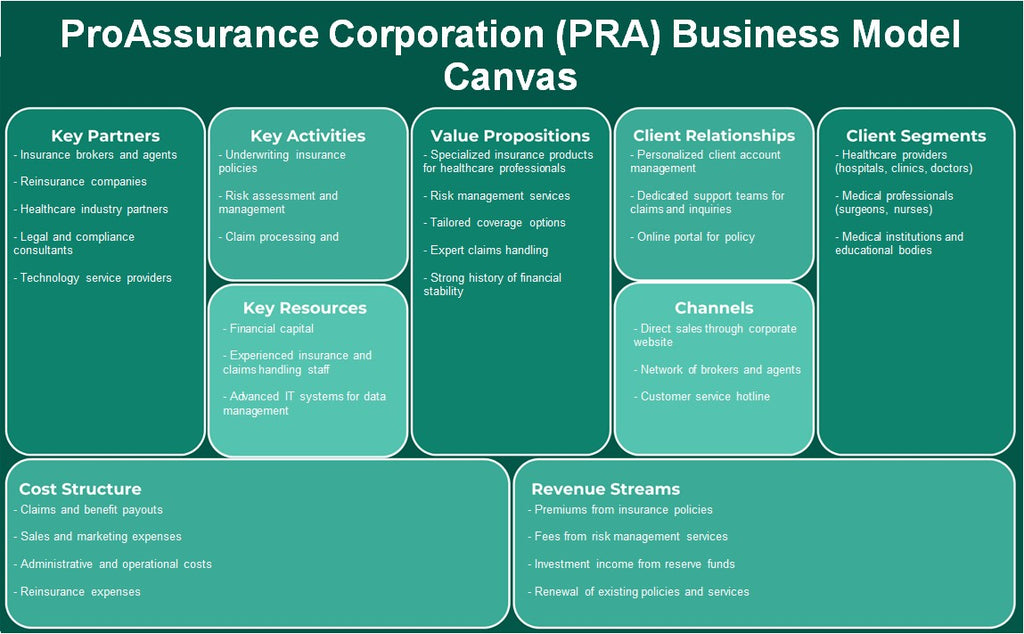 ProAssurance Corporation (PRA): Business Model Canvas