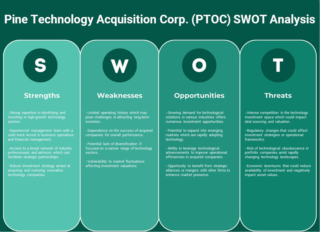 شركة باين تكنولوجي أكويزيشن (PTOC): تحليل SWOT