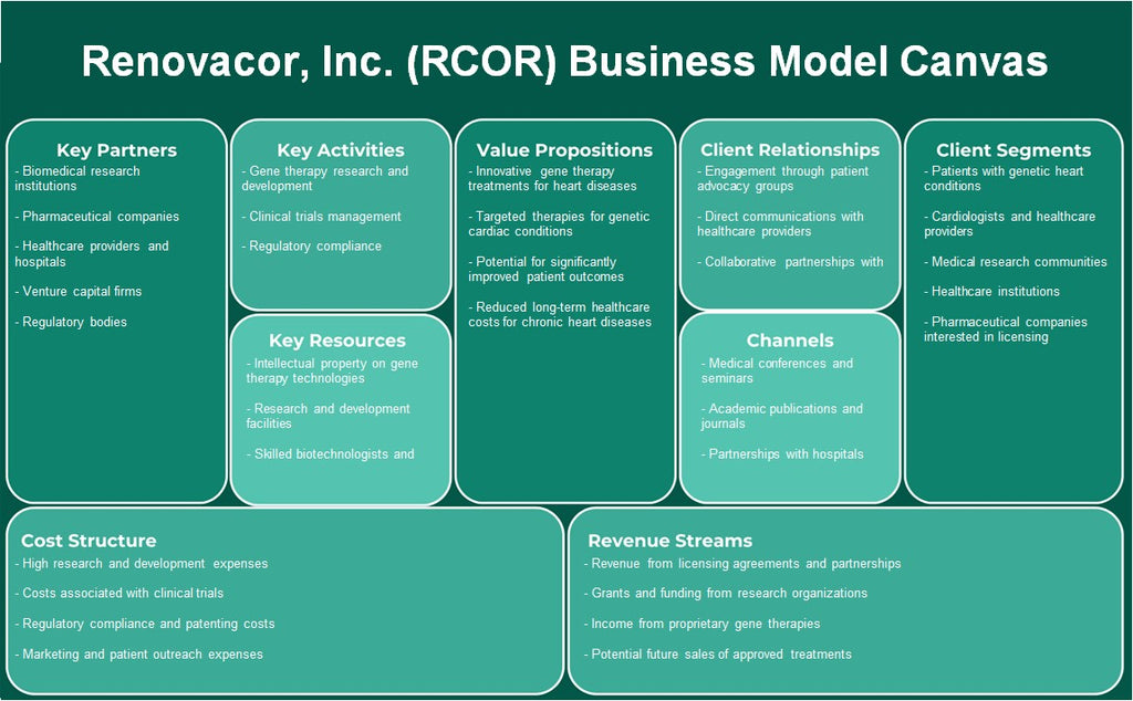 Renovacor, Inc. (RCOR): Modelo de negocios Canvas