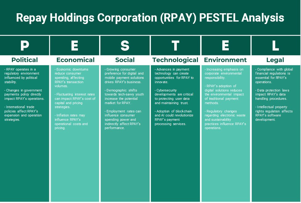 REPAY HOLDINGS CORPORATION (RPAY): Analyse PESTEL