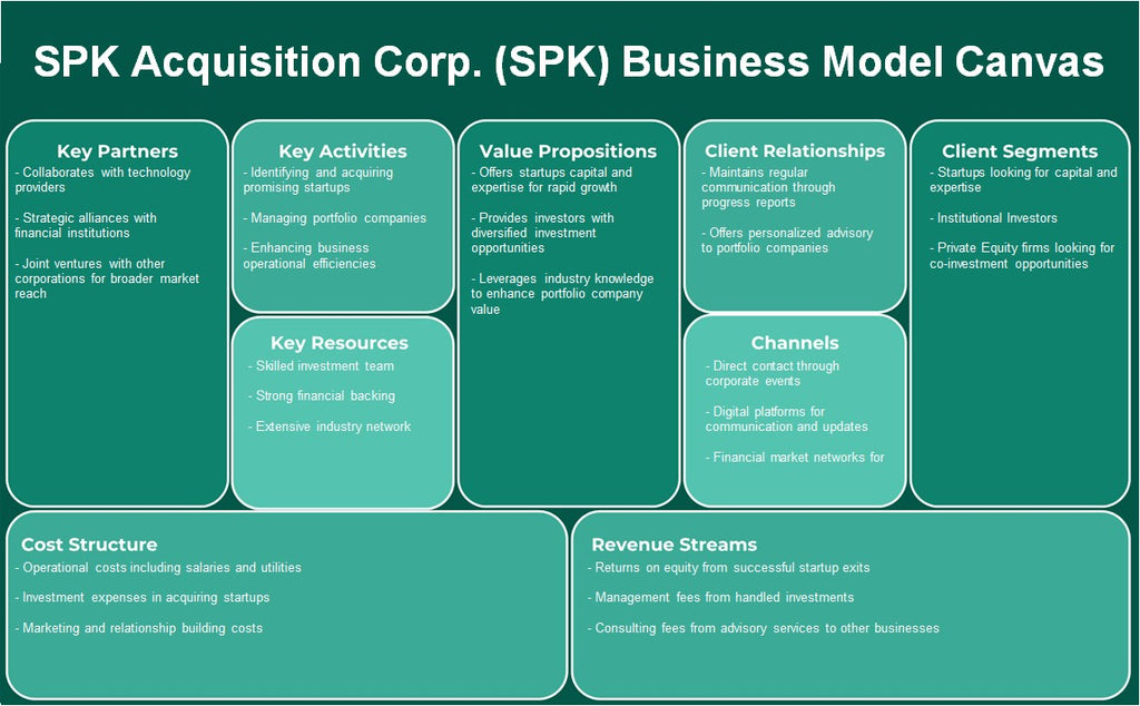 شركة SPK Acquisition Corp. (SPK): نموذج الأعمال التجارية