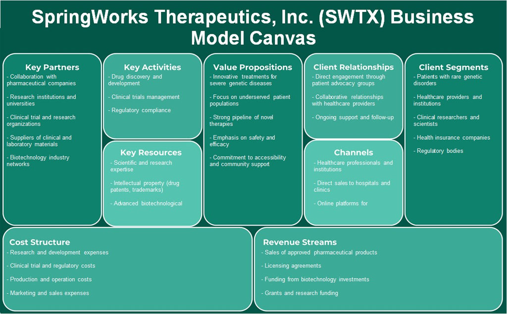 Springworks Therapeutics, Inc. (SWTX): Canvas de modelo de negócios