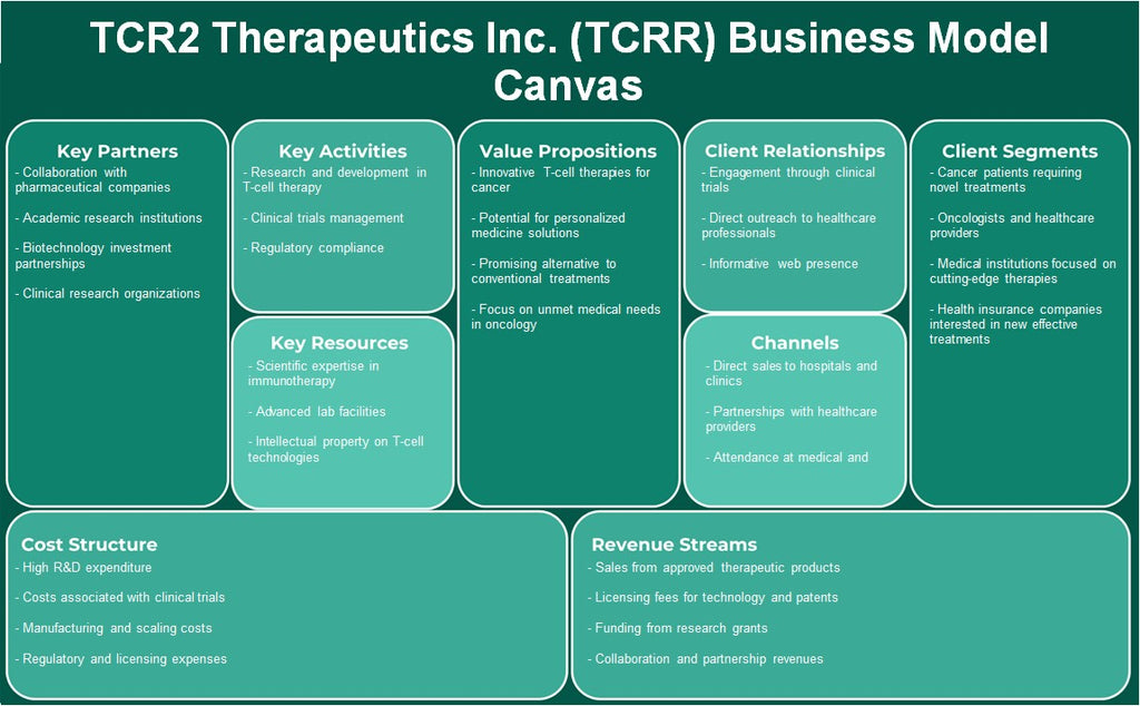 TCR2 Therapeutics Inc. (TCRR): Canvas do modelo de negócios