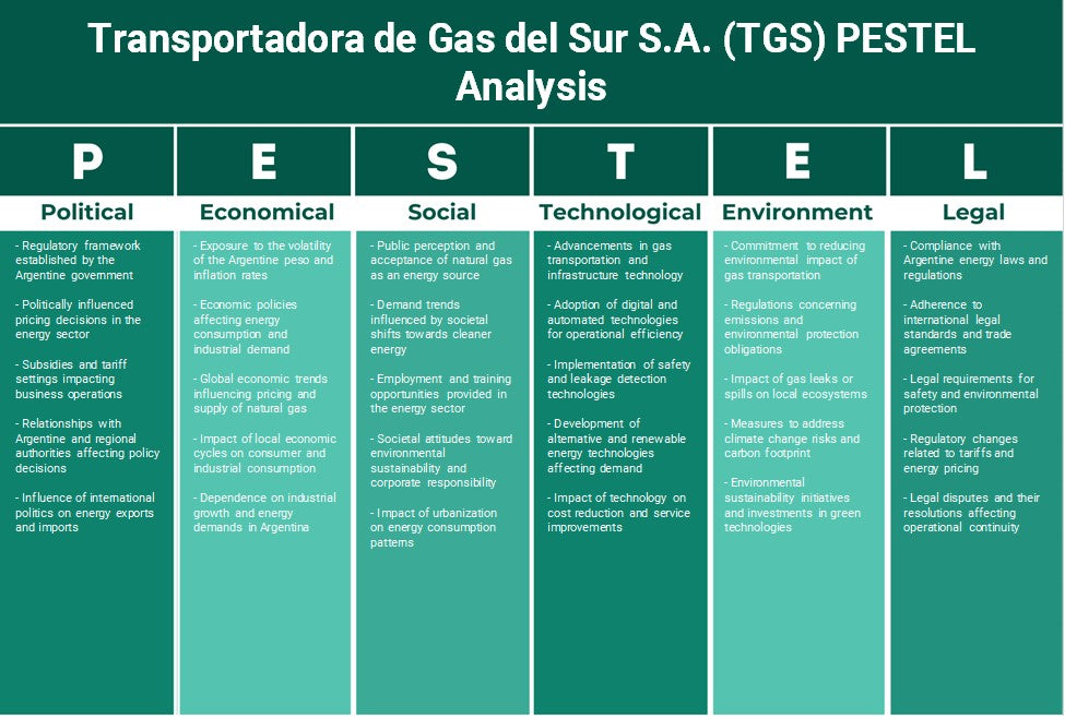 Transportador de Gas del Sur S.A. (TGS): Análisis de Pestel