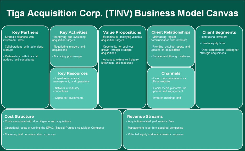 TIGA Adquisition Corp. (TINV): Canvas de modelo de negocio