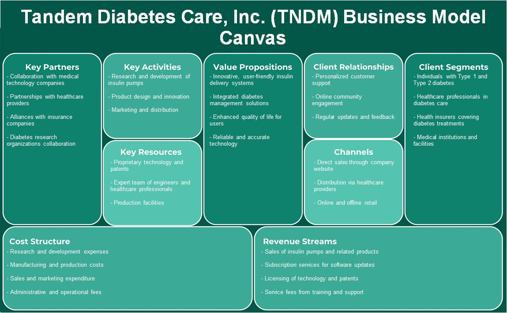 Tandem Diabetes Care, Inc. (TNDM): Canvas de modelo de negócios