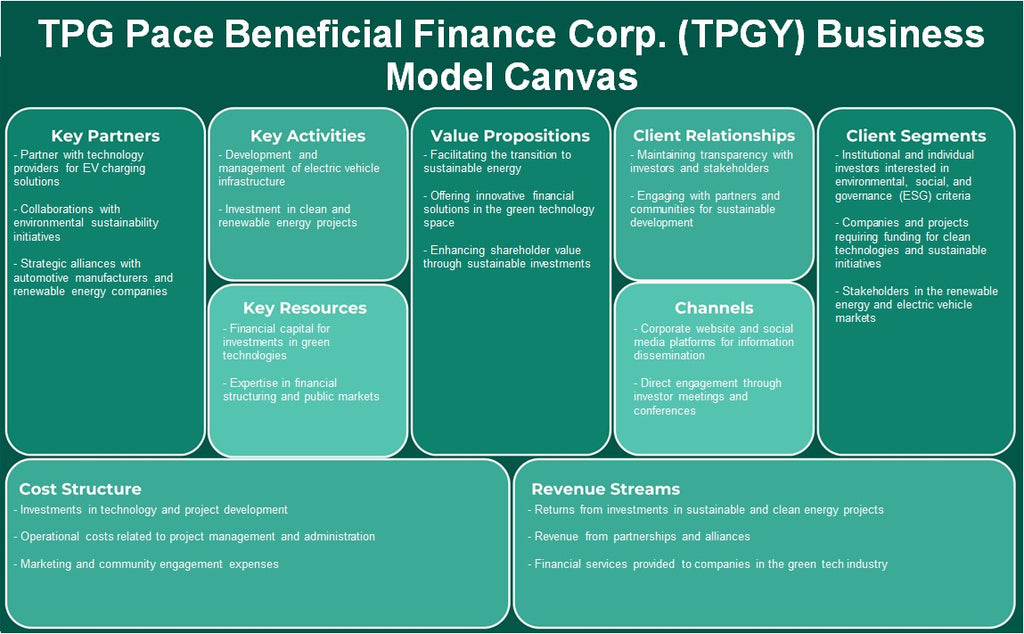 TPG PACE BENEFICIAL FINANCE CORP. (TPGY): Canvas de modelo de negócios