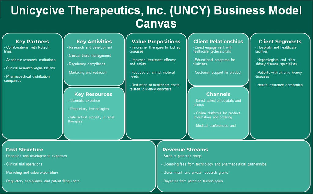 Unicycive Therapeutics, Inc. (UNCY): Canvas de modelo de negócios