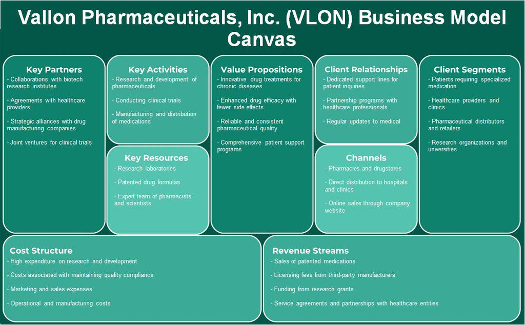 Vallon Pharmaceuticals, Inc. (VLON): Modelo de negocios Canvas