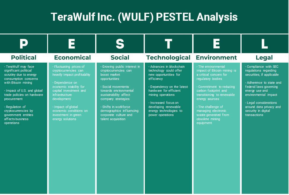Terawulf Inc. (Wulf): Análisis de Pestel