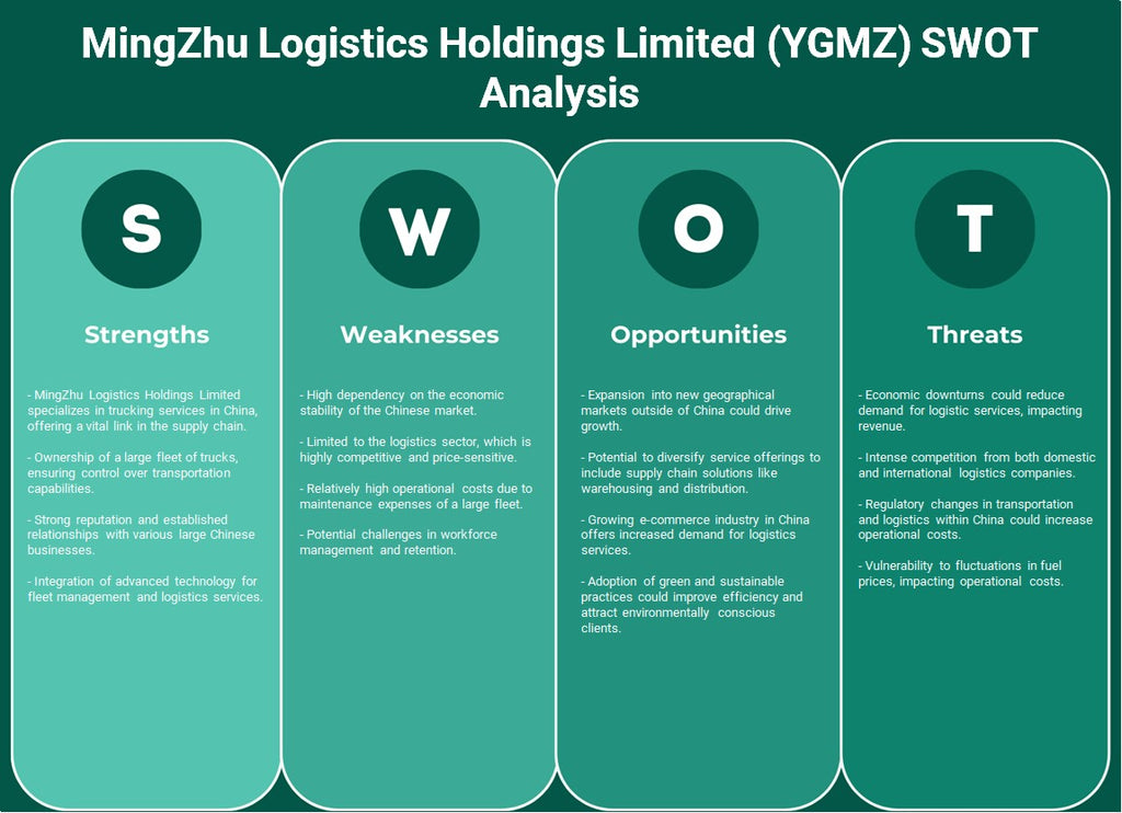 Mingzhu Logistics Holdings Limited (YGMZ): análisis FODA