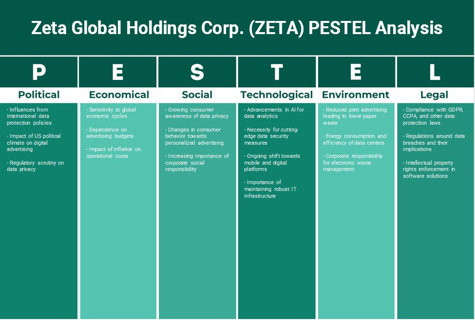 شركة زيتا العالمية القابضة (ZETA): تحليل PESTEL