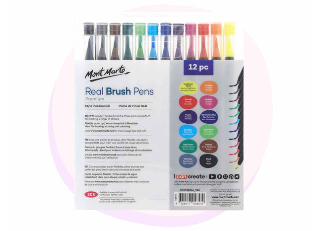 Mont Marte Real Brush Pens 12pc