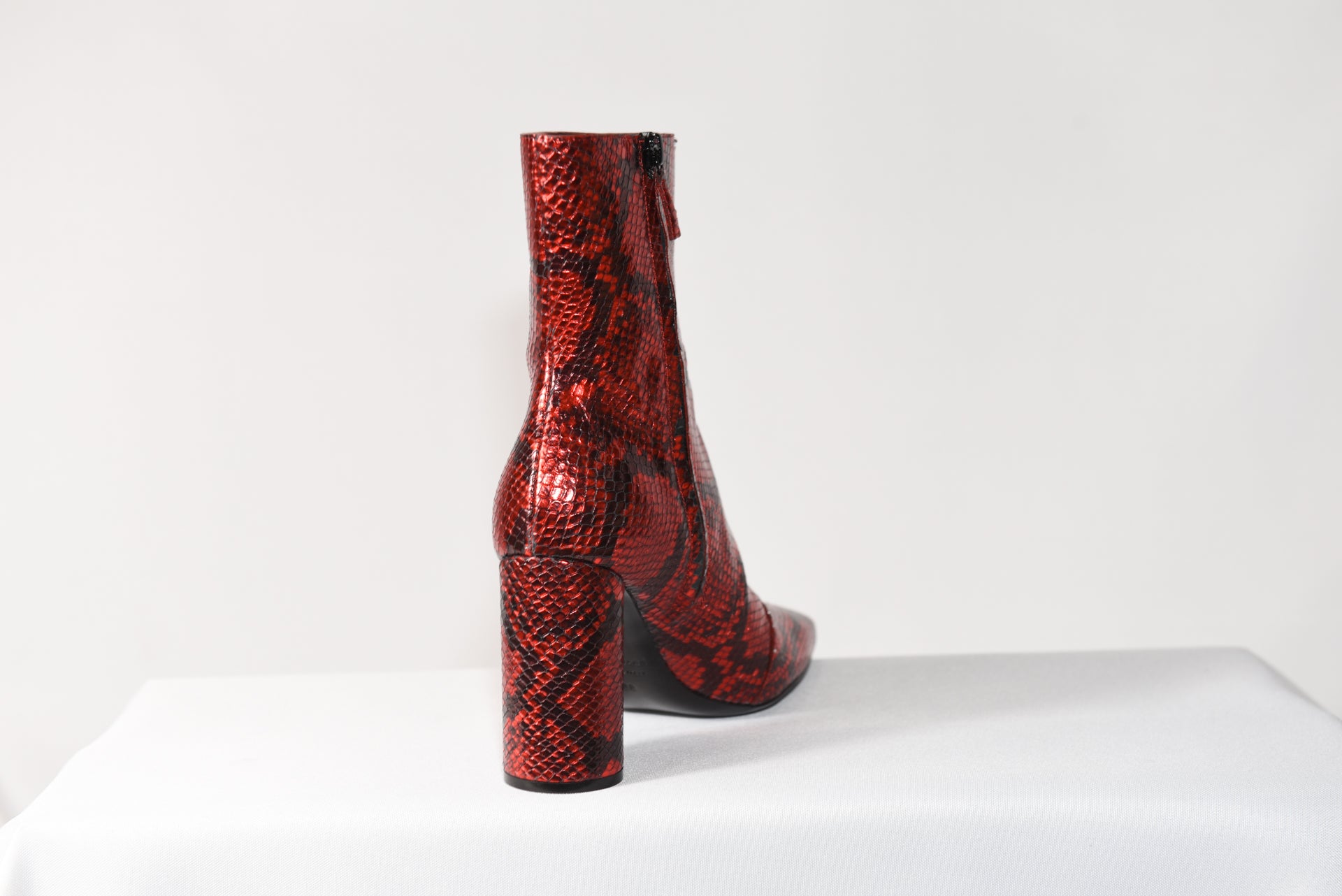 balenciaga red snake boots