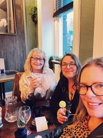 Megan, Tamsin and Anna enjoying a birthday drink