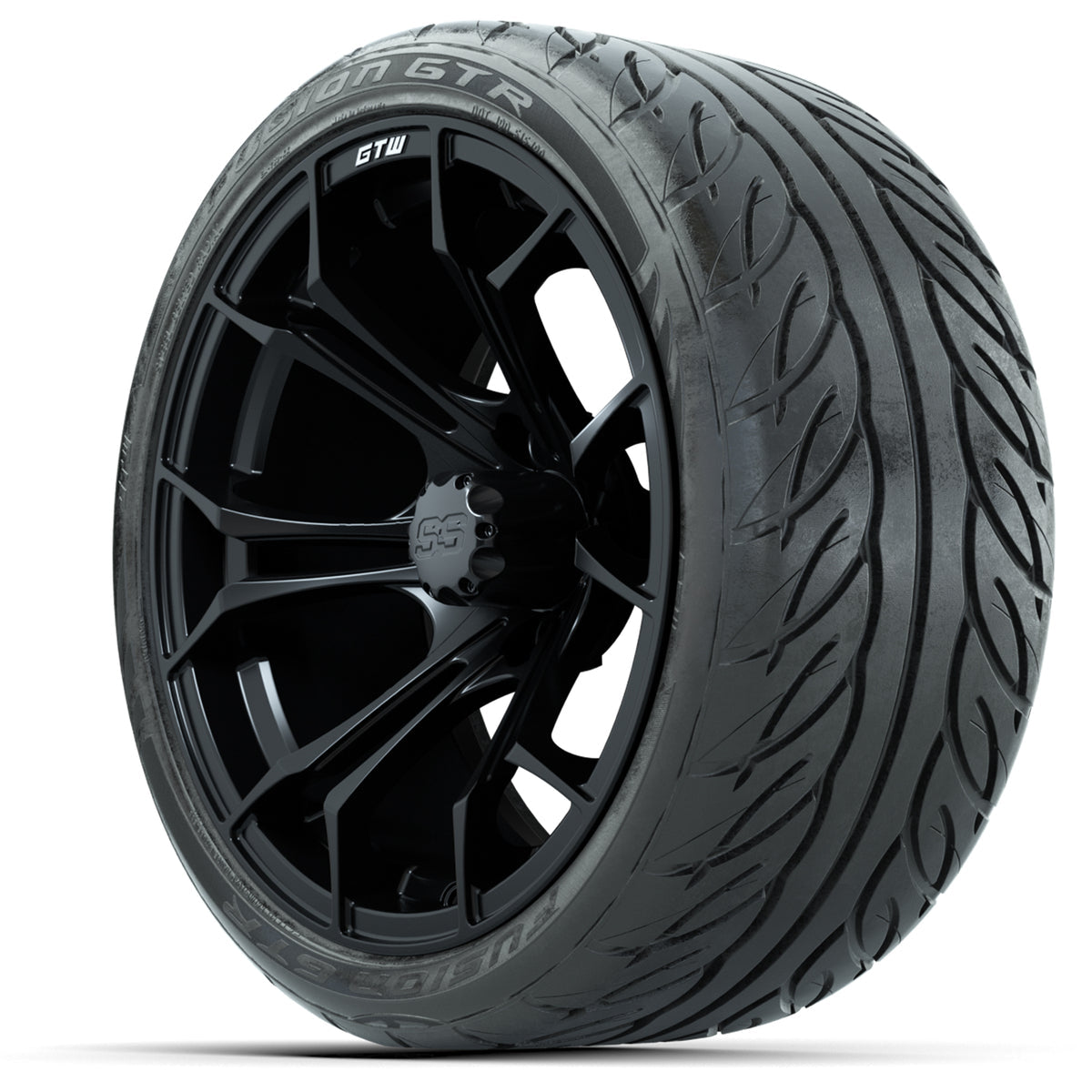 15-Inch GTW Spyder Matte Black Wheels with GTW Fusion GTR Street Tires (Set of 4)