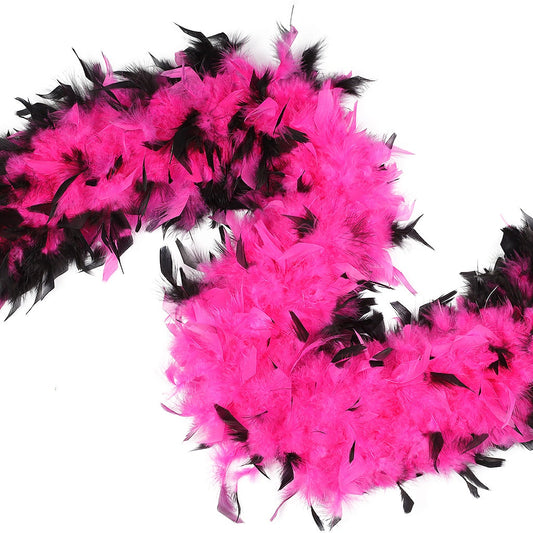 Boa noir en plumes 66 grs - 1.80 M Boa néon pink