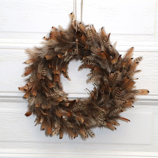 Natural Pheasant Tail Wreath - Natural