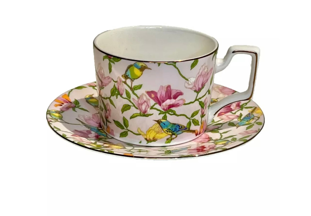 Floral Cup and Saucer Set