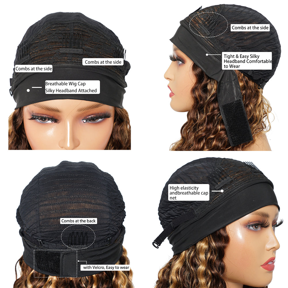 headband wig cap construction