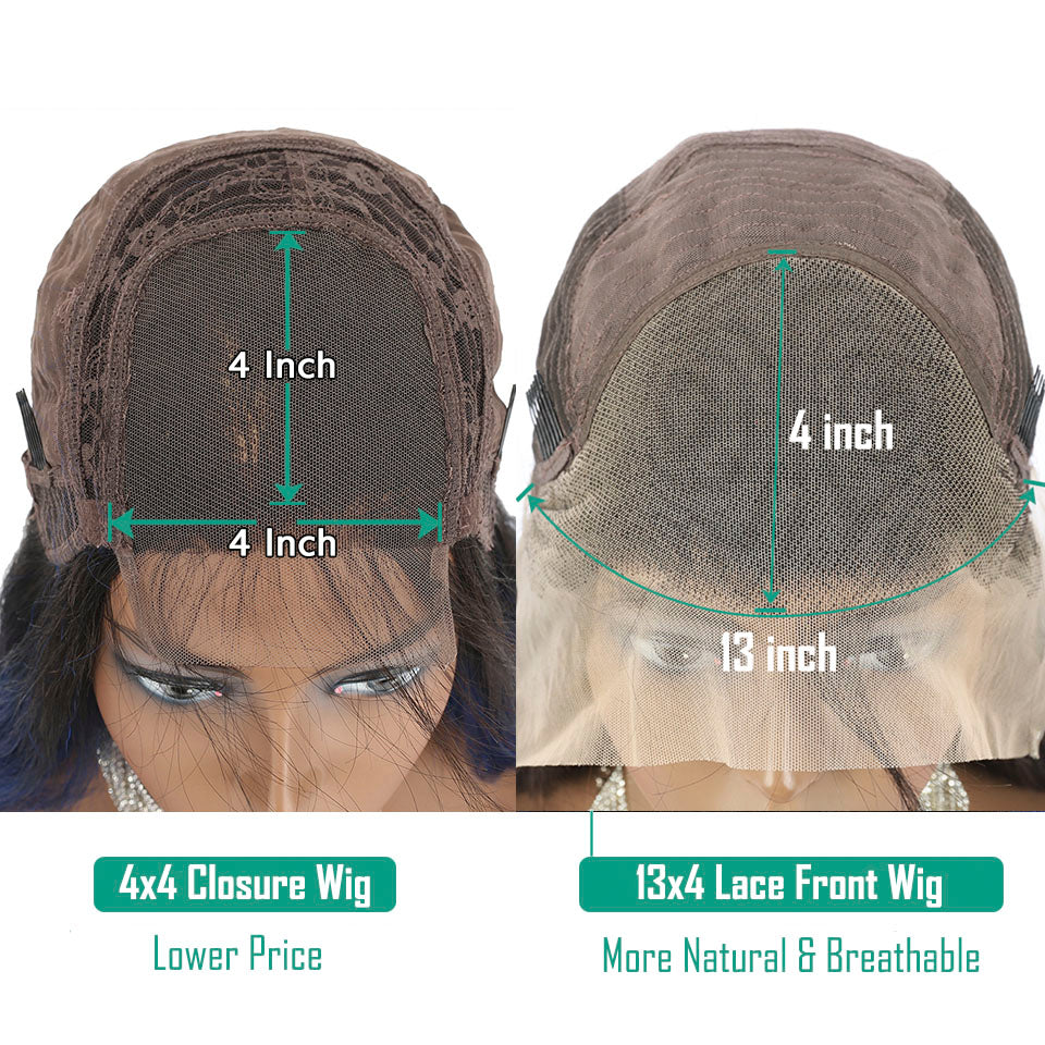 4x4 lace closure wig cap VS 13x4 lace front wig cap