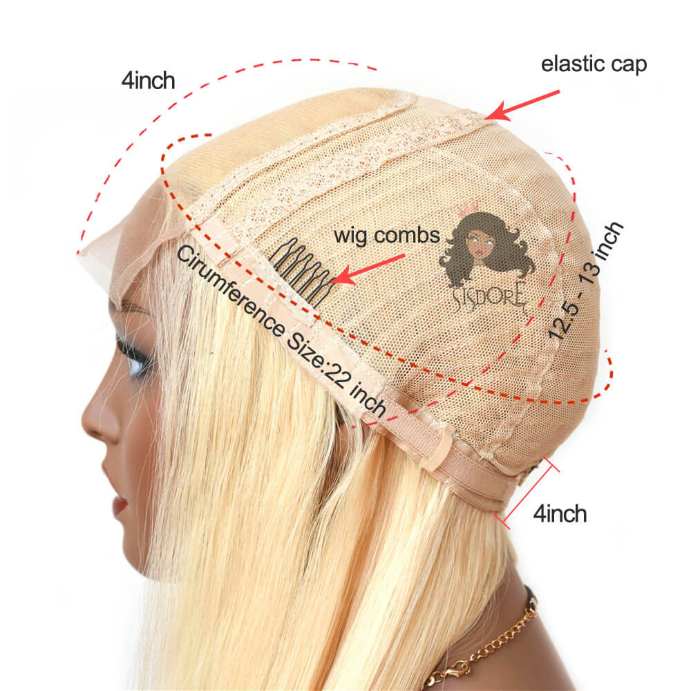 Bonnet de perruque avec fermeture en dentelle transparente 4x4, côté construction