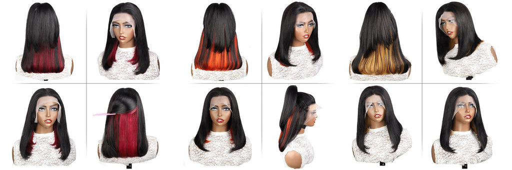 Peekaboo bob wig human hair