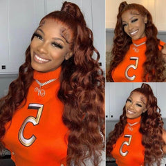 auburn red human hair wigsreddish brown lace front wigs