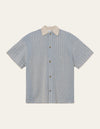 Les Deux MEN Easton Knitted SS Shirt Knitwear 474215-Washed Denim Blue/Ivory
