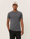 Les Deux MEN Nørregaard T-Shirt - Seasonal T-Shirt 361730-Charcoal Melange/Orange